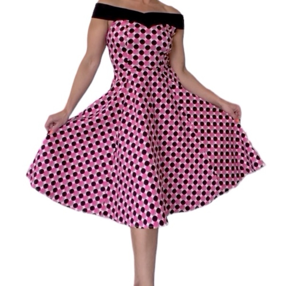 Hearts & Roses Of London Rockabilly Vintage style Fit and Flare Dress 0585